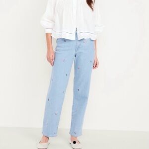 NWT Old Navy Light Blue Jeans with Floral Embroidery